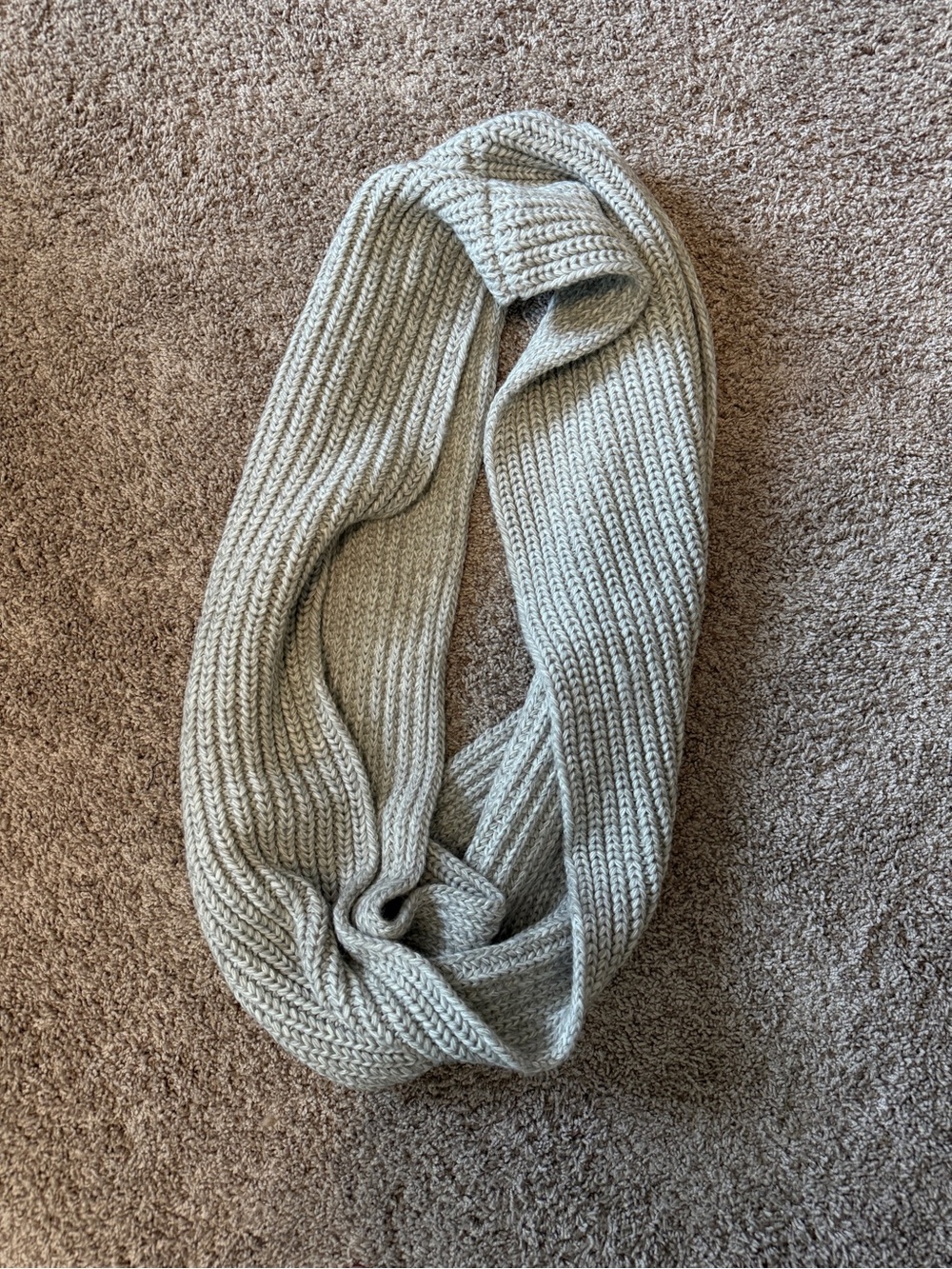 J. Crew Light Gray Ribbed Infinity Scarf